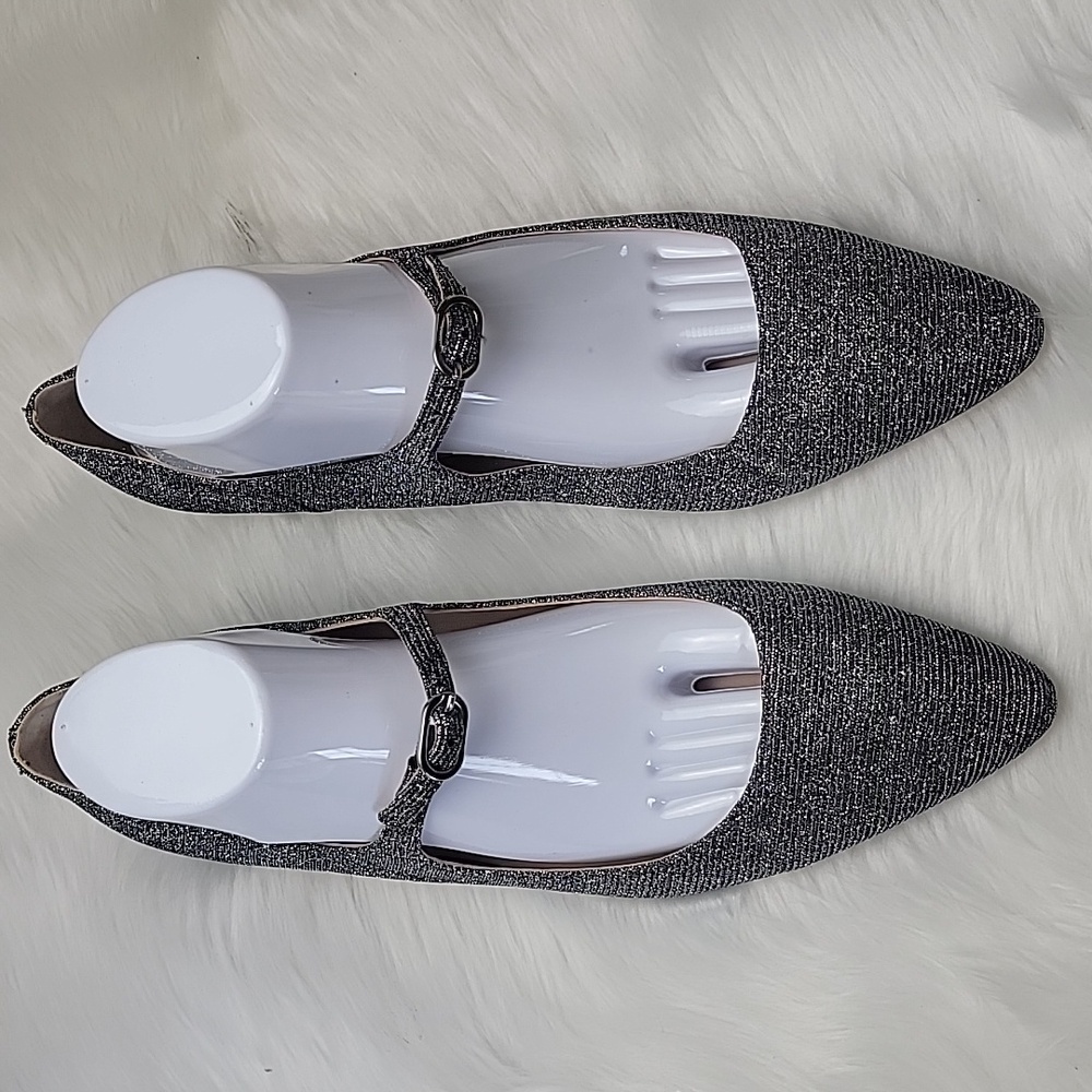 KATE SPADE NEW YORK Mallory Smoke Silver Mary Jane Sparkle Glam Party Flats 11 - Picture 2 of 12
